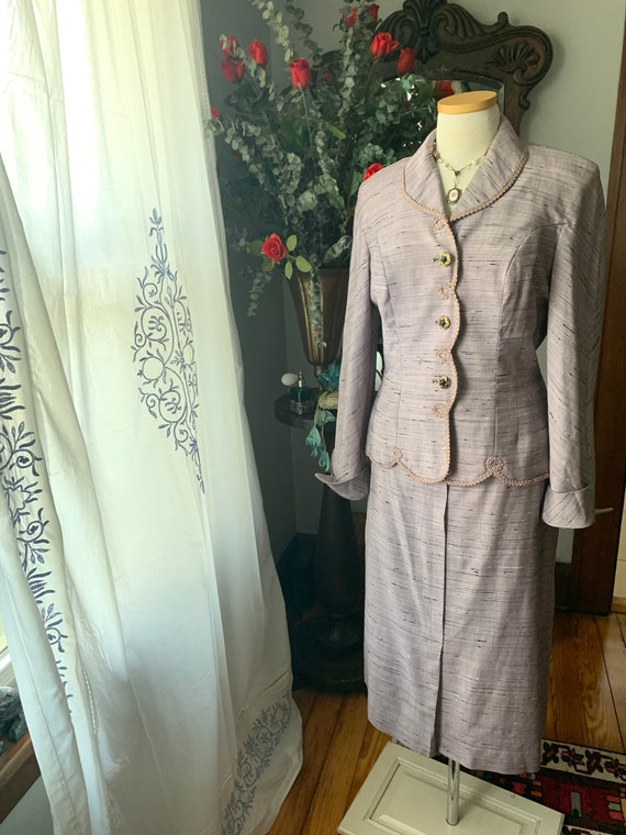 40s Purple Dress Suit, 50s Purple Dress Suit, Vint