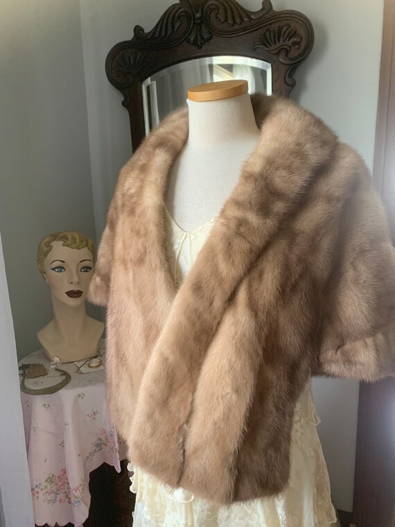 Vintage Mink Wrap, Blonde Mink Stole, Vintage Lig… - image 8