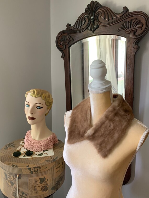 Vintage Blonde Mink Fur Collar, Vintage Fur Colla… - image 7