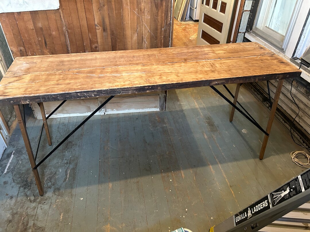 1920s Antique Wagner Wallpaper Table, Portable Folding Table, Rare