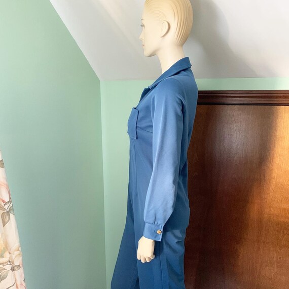 70s Blue Jumpsuit, 70s Size Medium Jumpsuit, 70s … - image 5