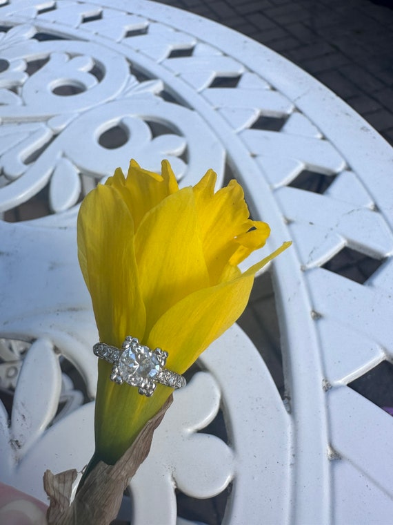 Art Deco White Gold Diamond Ring, 1 Carat Diamond… - image 8