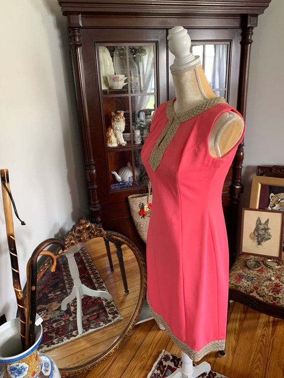 60s Hot Pink Dress, Boho 60s Dress, Size Small Dr… - image 10