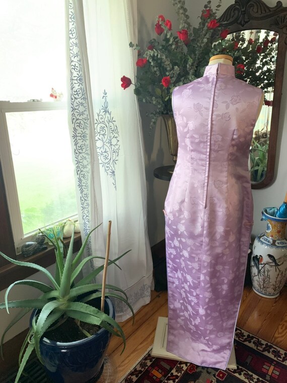 60s Asian Dress, Purple Qipao Dress, Cheongsam Dr… - image 9