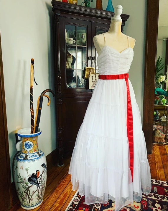 Vintage White Wedding Dress, Vintage Bridal Dress,