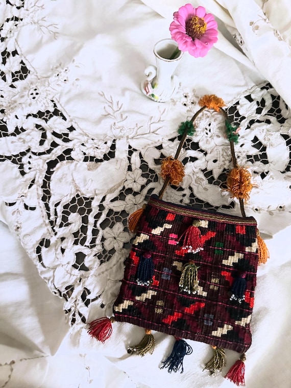 Antique Kilim Purse, Vintage Kilim Handbag, Wool … - image 1