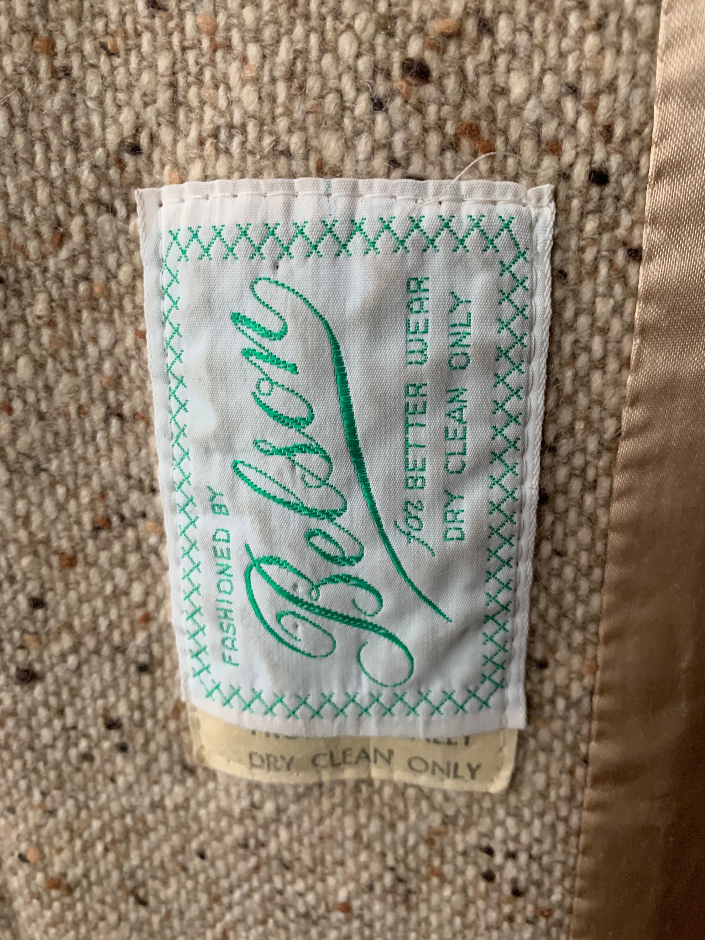 Vintage Wheat Tweed Coat Vintage Cream Flecked Coat 70s | Etsy
