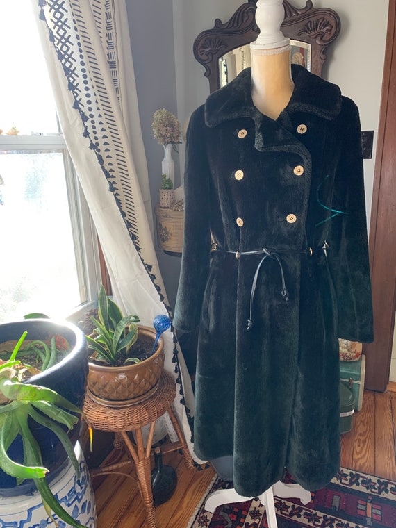 1970s Borgazia Black Faux Fur Coat, Vintage Vegan… - image 6