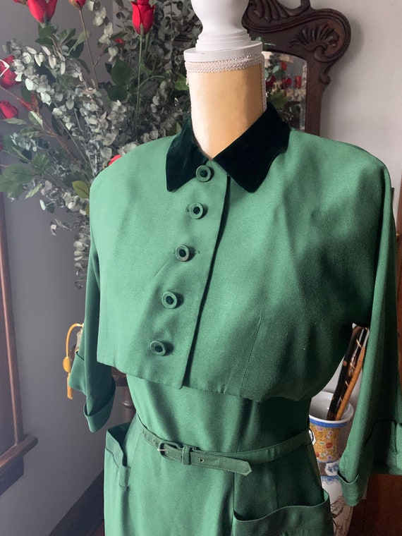 40s Green Dress, R&K Original Dress, Vintage Gree… - image 7