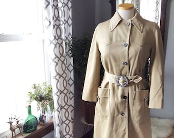 Vintage 60s Jacket, 70s Jacket, Removable Wool Lining Coat, Vintage Trench Coat, Womens Size 6 Vintage Khaki Jacket, Vintage Raincoat,