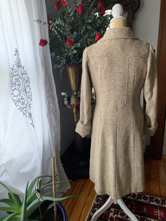 Vintage Wheat Tweed Coat, Vintage Cream Flecked C… - image 8