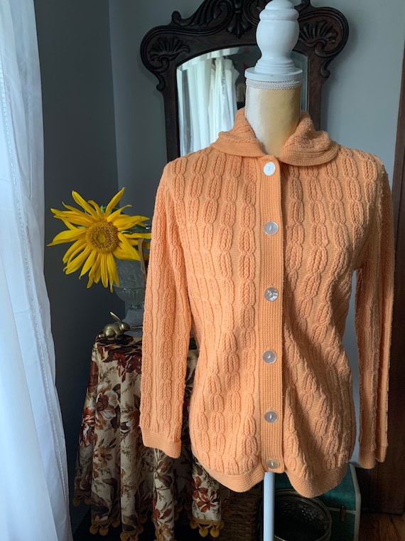 Vintage Orange Cardigan, Vintage Orange Sweater, 5