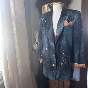 1990s Cache Silk Jacket, Criscione Suit Jacket, Vintage Silk Blazer, Vintage Designer Jacket, Silk Blazer, 90s Power Jacket, Old Money Style