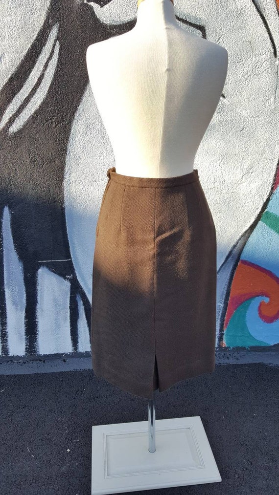 40s 50s Brown Wool Persian Lamb Wool Skirt Suit, … - image 6