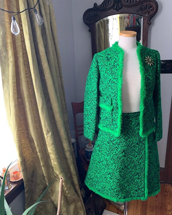 50s Suit, Green 50s Dress Suit, 60s Green Dress Su