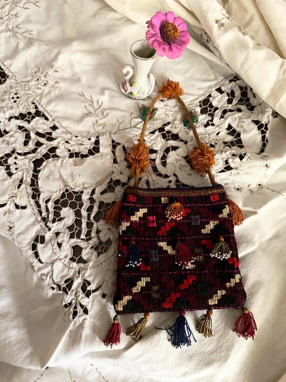 Antique Kilim Purse, Vintage Kilim Handbag, Wool … - image 7