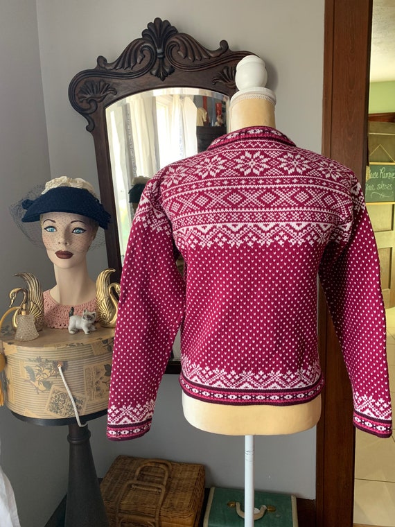 Vintage LL Bean Purple Pink Fair Isle Sweater, 90… - image 9