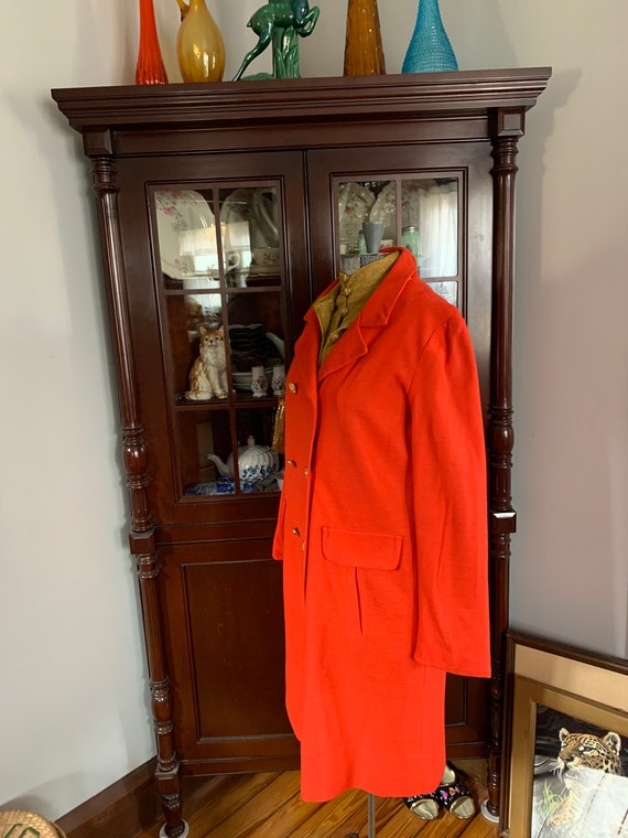 60s Coral Knit Jacket, Vintage Orange Red Jacket,… - image 3