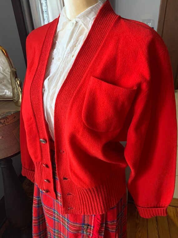 50s Red Rugby Cardigan, Vintage Red Men’s Cardiga… - image 3