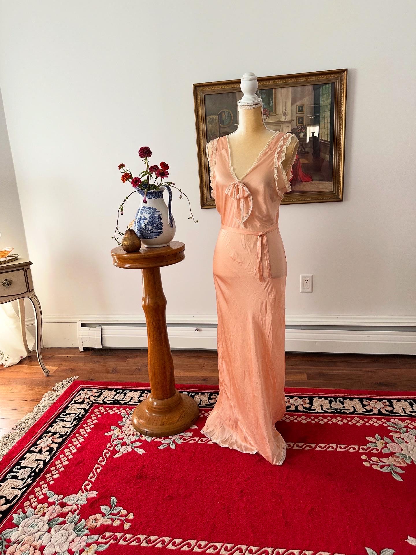 Long Night Gowns Silky Jacket 1930's Style 1930s Silk