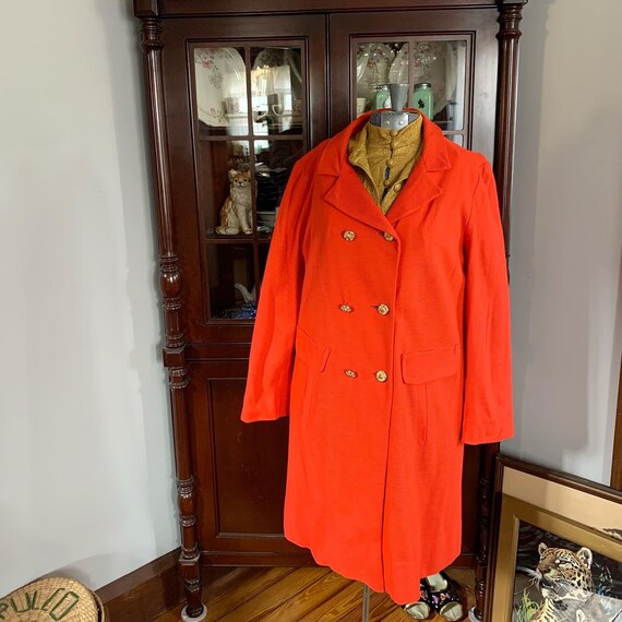 60s Coral Knit Jacket, Vintage Orange Red Jacket,… - image 4