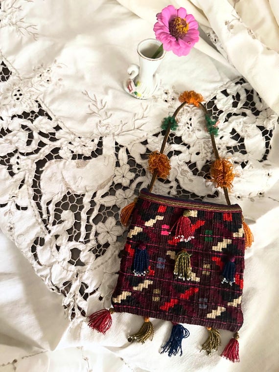 Antique Kilim Purse, Vintage Kilim Handbag, Wool … - image 10