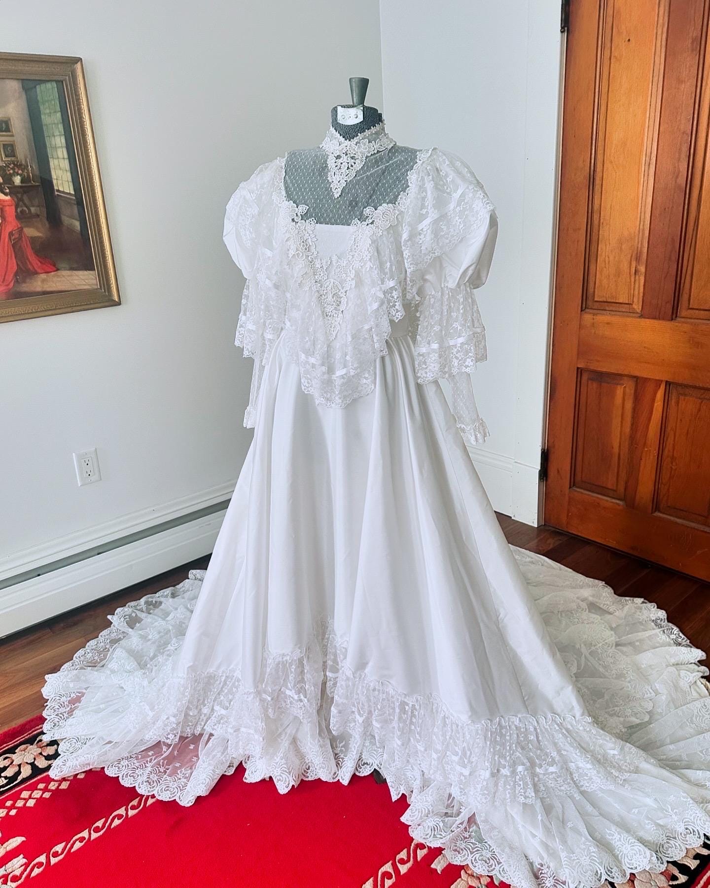 Vintage Cottagecore Wedding Dress, Victorian Style Wedding Dress, 80s  Praire Wedding Dress, 70s Prairie Wedding Dress, Size Small Dress - Etsy
