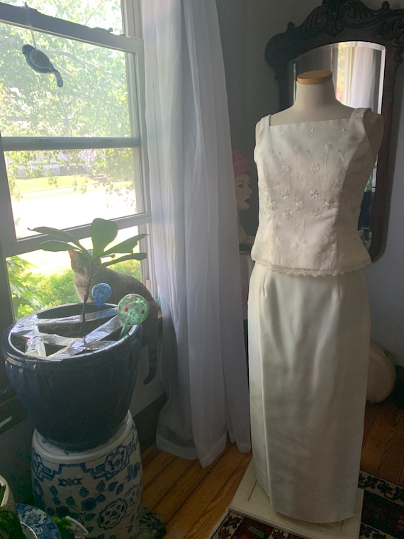 Vintage 90s Wedding Dress, 90s Satin Wedding Gown… - image 6