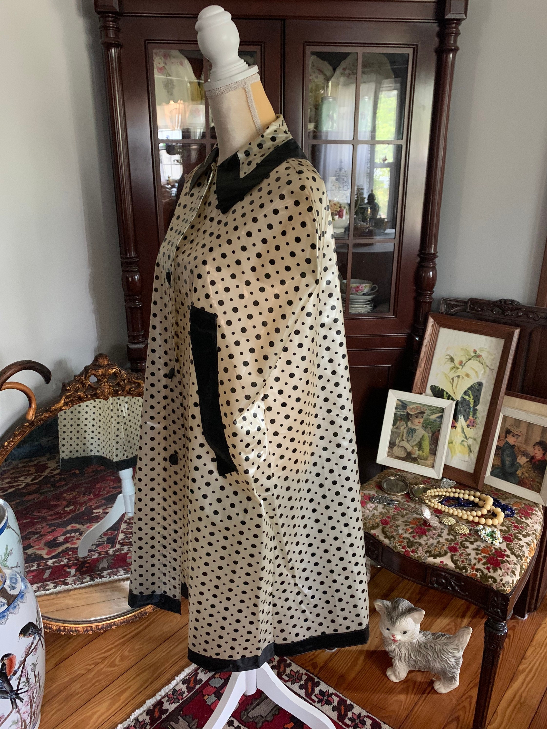 50s Plastic Raincoat 50s Vinyl Rain Jacket 60s Clear Polka Etsy