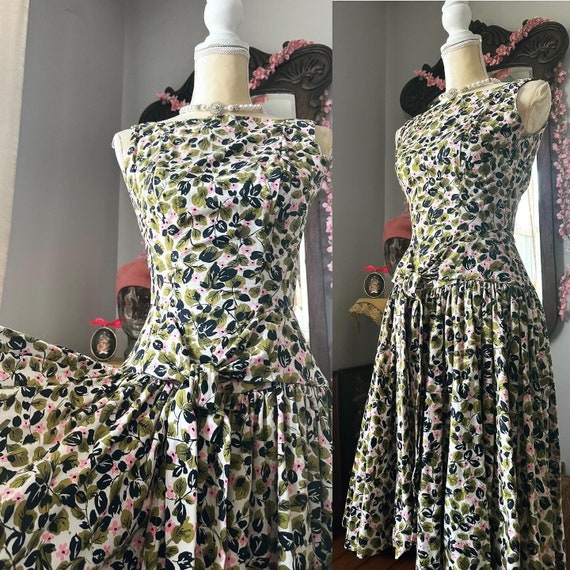1950s Saks Fifth Avenue Dress, 50s Spring Dress, … - image 1