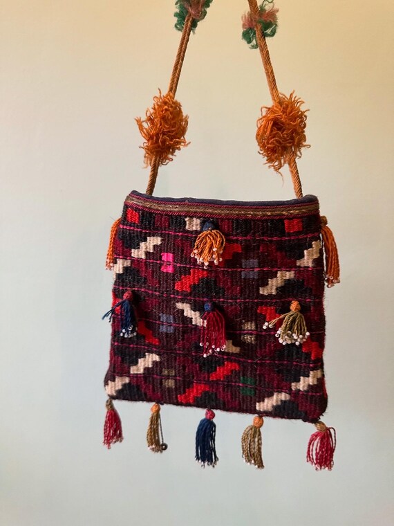 Antique Kilim Purse, Vintage Kilim Handbag, Wool … - image 3