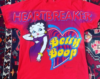 1990s Betty Boop Graphic T Shirt, 90s Heartbreaker Shirt, Vintage