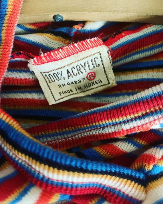 Vintage Striped Sweater, 1970s Acrylic Sweater, S… - image 3