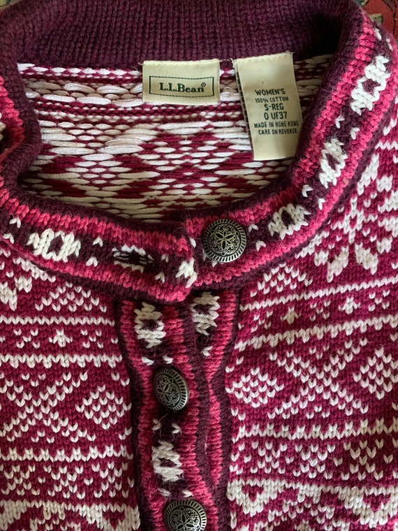 Vintage LL Bean Purple Pink Fair Isle Sweater, 90… - image 5