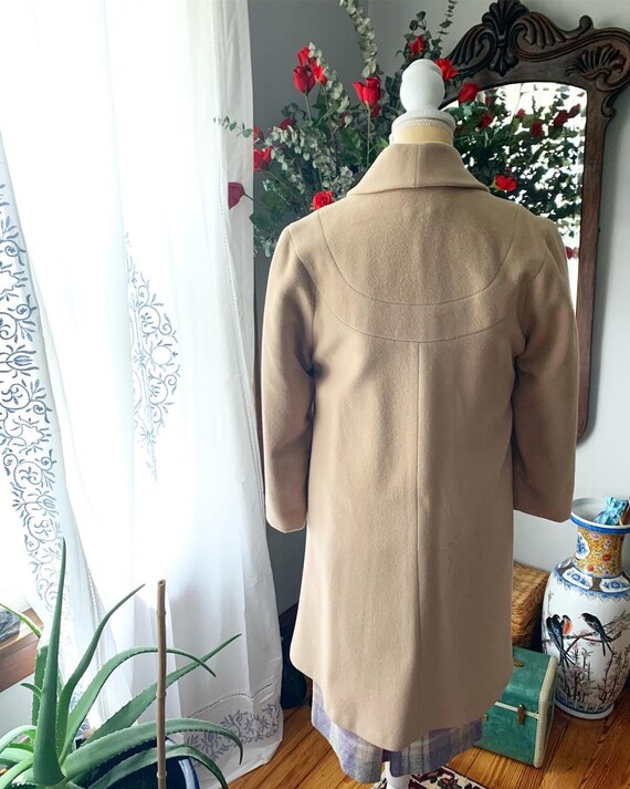 40s Tan Cashmere Coat, 40s Beige Coat, Bakelite B… - image 3