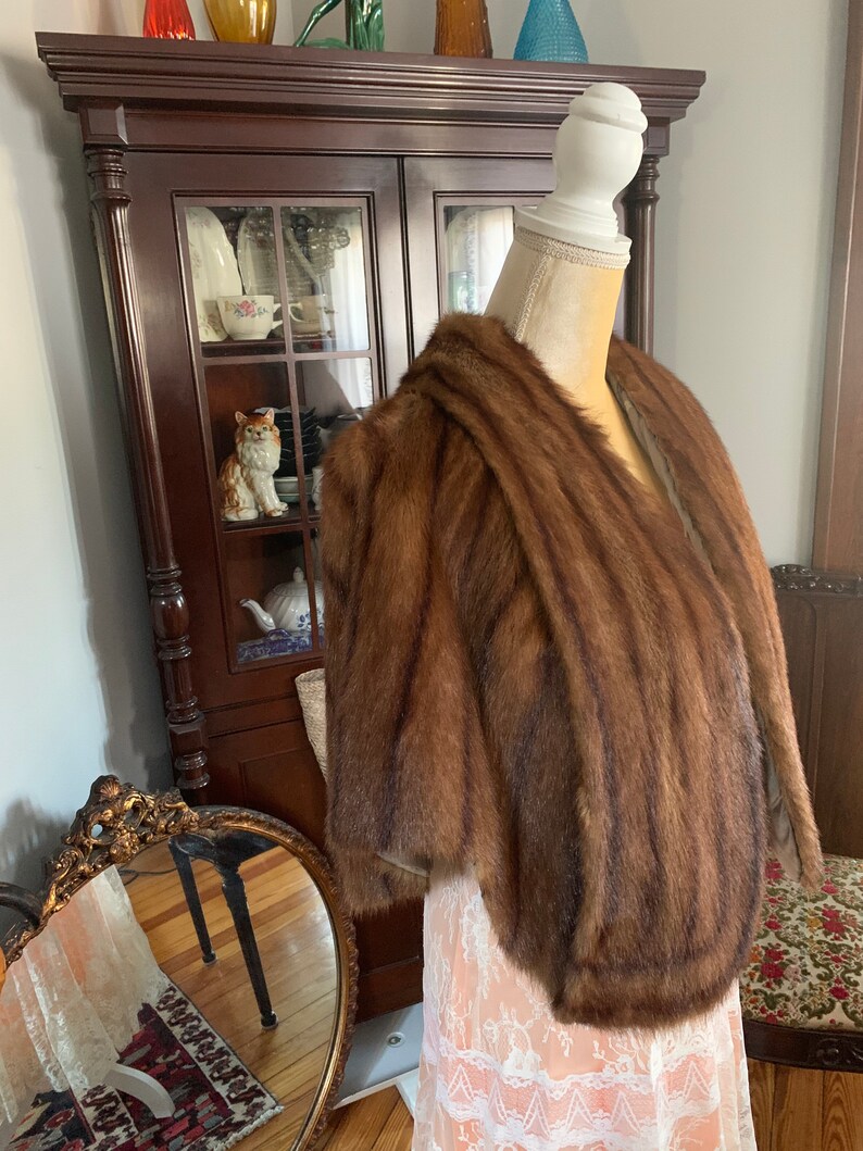 Vintage Mink Stole Striated Mink Wrap Sable Mink Stole Etsy