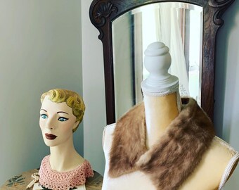 Vintage Blonde Mink Fur Collar, Vintage Fur Collar, Vintage Mink Collar, 1950s Mink Collar