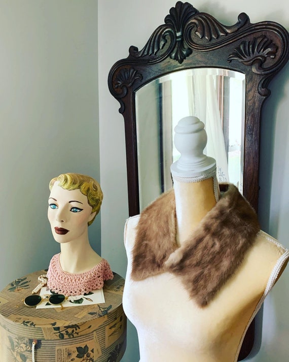 Vintage Blonde Mink Fur Collar, Vintage Fur Collar