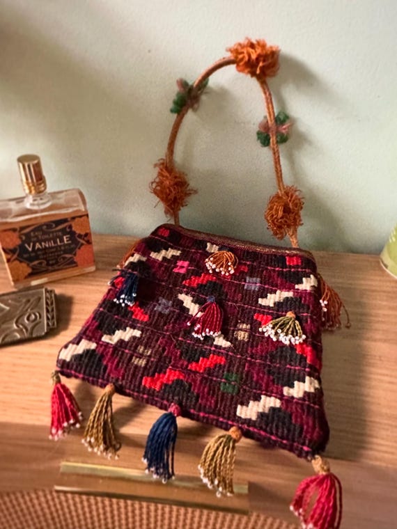 Antique Kilim Purse, Vintage Kilim Handbag, Wool … - image 8