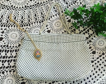 Vintage Alumesh Purse, Whiting And Davis Handbag, 1940s Handbag, White Purse, Bridal Purse, Aluminum Handbag, Vintage Metal Purse