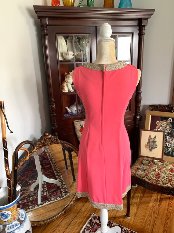 60s Hot Pink Dress, Boho 60s Dress, Size Small Dr… - image 6