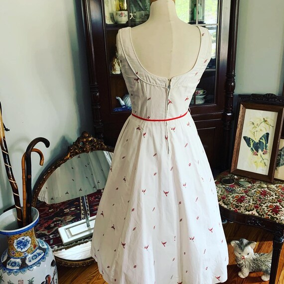50s White Cotton Dress, Victory Dress, Ivory Dres… - image 3