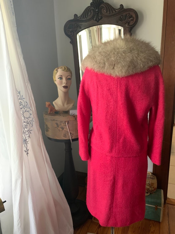 1960s Teal Fox Fur Lilli Ann Jacket | MEDIUM