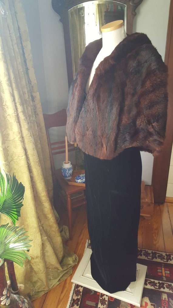 Vintage Mink Capelet, 50s Fur Bridal Cape, Vintag… - image 9