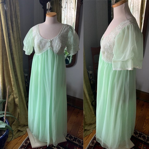 50s Nightgown Set, Val Modes Nightgown, Vintage Ni