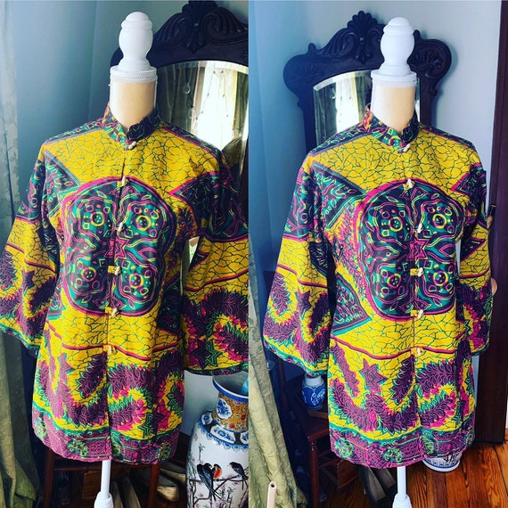 60s Vintage Tunic, Boho Tunic Blouse, Psychedelic