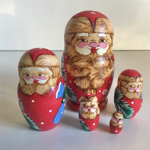 Santa Nesting Dolls Etsy