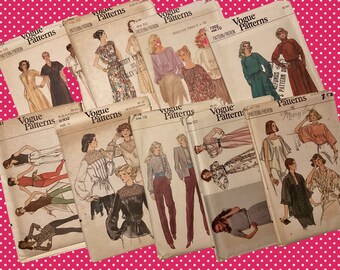 1970s Vintage Vogue Sewing Patterns 7032 7082 7176 7636 7778 9302 8441 9760 x 1970s Vintage Clothing Bohemian Fashion Artwork