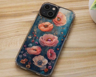 美しい花の花柄 iPhone 15 TPU ケース、iPhone 14 13 12 Mini ケース 11 12 15 Pro Max SE X XR XS Max 7 8 Plus iPhone カバー用電話ケース