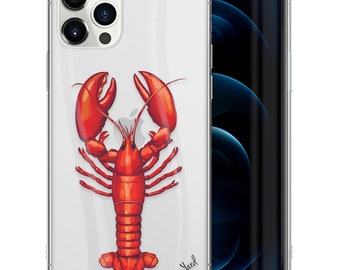 Lobster Duxbury Damask Impact Resistant Phone Case